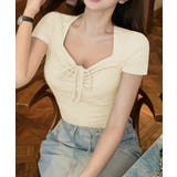 ペンタゴンネックtシャツ半袖 レディース ドロストトップス | SUNSHINE CLOSET | 詳細画像2 