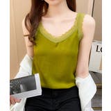 大人可愛いサテン調キャミ きれいめインナートップス Vネックタンクトップ上品レイ… | SUNSHINE CLOSET | 詳細画像17 