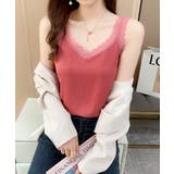 大人可愛いサテン調キャミ きれいめインナートップス Vネックタンクトップ上品レイ… | SUNSHINE CLOSET | 詳細画像21 