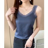 大人可愛いサテン調キャミ きれいめインナートップス Vネックタンクトップ上品レイ… | SUNSHINE CLOSET | 詳細画像4 