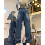 デニムカーゴパンツ 韓国風ワイドジーンズ | SUNSHINE CLOSET | 詳細画像17 
