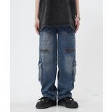 デニムカーゴパンツ 韓国風ワイドジーンズ | SUNSHINE CLOSET | 詳細画像2 