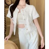 半袖ツイード風ジャケット レディース夏服 | SUNSHINE CLOSET | 詳細画像3
