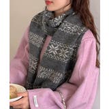 ノルディック柄ニットマフラー 肩掛け秋冬 | SUNSHINE CLOSET | 詳細画像10