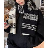 ノルディック柄ニットマフラー 肩掛け秋冬 | SUNSHINE CLOSET | 詳細画像5