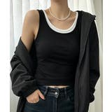 フェイクレイヤードトップス レディース 配色パイピングインナー | SUNSHINE CLOSET | 詳細画像1