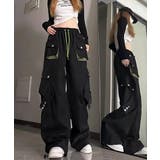 ストリートパンツレディース かっこいいワイドパンツ ウエストゴム楽ちんパンツ | SUNSHINE CLOSET | 詳細画像1 