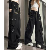 ストリートパンツレディース かっこいいワイドパンツ ウエストゴム楽ちんパンツ | SUNSHINE CLOSET | 詳細画像3 
