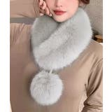 ポンポン付きフェイクファーマフラー暖かい | SUNSHINE CLOSET | 詳細画像12 