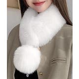 ポンポン付きフェイクファーマフラー暖かい | SUNSHINE CLOSET | 詳細画像4 