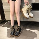厚底ショートブーツ 韓国 編み上げブーツ | ANGELCLOSET | 詳細画像15