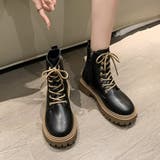 厚底ショートブーツ 韓国 編み上げブーツ | ANGELCLOSET | 詳細画像8