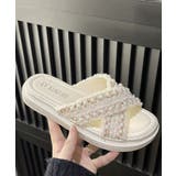 厚底サンダル パール付き クロスサンダル | SUNSHINE CLOSET | 詳細画像15 