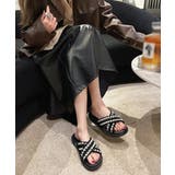 厚底サンダル パール付き クロスサンダル | SUNSHINE CLOSET | 詳細画像2 