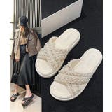 厚底サンダル パール付き クロスサンダル | SUNSHINE CLOSET | 詳細画像8 