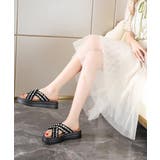 厚底サンダルパール付クロスサンダル韓国風 | ANGELCLOSET | 詳細画像10