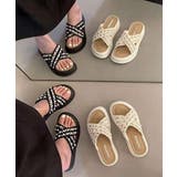 厚底サンダルパール付クロスサンダル韓国風 | ANGELCLOSET | 詳細画像14