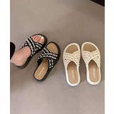 厚底サンダルパール付クロスサンダル韓国風 | ANGELCLOSET | 詳細画像15