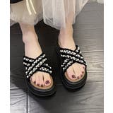 厚底サンダルパール付クロスサンダル韓国風 | ANGELCLOSET | 詳細画像2