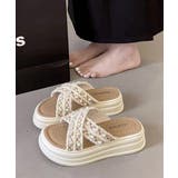 厚底サンダルパール付クロスサンダル韓国風 | ANGELCLOSET | 詳細画像6