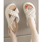 厚底サンダルパール付クロスサンダル韓国風 | ANGELCLOSET | 詳細画像8