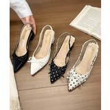 上品ドット柄パンプス チャンキーヒール 美脚見え春夏シューズレディース | SUNSHINE CLOSET | 詳細画像18