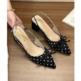 上品ドット柄パンプス チャンキーヒール 美脚見え春夏シューズレディース | SUNSHINE CLOSET | 詳細画像24
