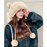 ダブルポンポンニット帽子 ファー帽子韓国 | ANGELCLOSET | 詳細画像6