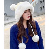 ダブルポンポンニット帽子 ファー帽子韓国 | ANGELCLOSET | 詳細画像9