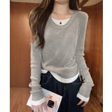 レイヤード風トップス長袖Tシャツ 韓国風 | SUNSHINE CLOSET | 詳細画像12 