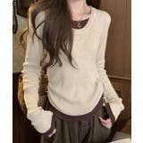 レイヤード風トップス長袖Tシャツ 韓国風 | SUNSHINE CLOSET | 詳細画像2 