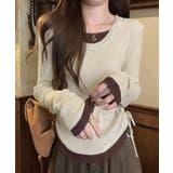 レイヤード風トップス長袖Tシャツ 韓国風 | SUNSHINE CLOSET | 詳細画像6 