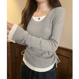 レイヤード風トップス長袖Tシャツ 韓国風 | SUNSHINE CLOSET | 詳細画像8 