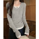 レイヤード風トップス長袖Tシャツ 韓国風 | SUNSHINE CLOSET | 詳細画像9 