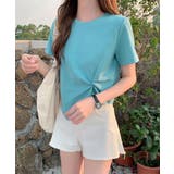 ウエストタックtシャツレディース カジュアルトップス春夏 シンプルカットソー無地 | SUNSHINE CLOSET | 詳細画像10 