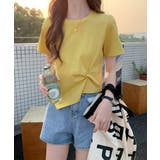 ウエストタックtシャツレディース カジュアルトップス春夏 シンプルカットソー無地 | SUNSHINE CLOSET | 詳細画像12 
