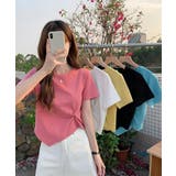 ウエストタックtシャツレディース カジュアルトップス春夏 シンプルカットソー無地 | SUNSHINE CLOSET | 詳細画像14 