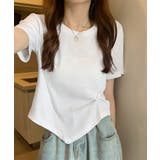ウエストタックtシャツレディース カジュアルトップス春夏 シンプルカットソー無地 | SUNSHINE CLOSET | 詳細画像3 