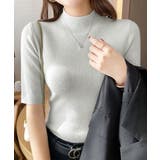 モックネック ニットトップス 五分袖韓国 | ANGELCLOSET | 詳細画像6