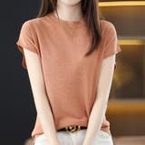 韓国 フレンチスリーブ ニットTシャツ | SUNSHINE CLOSET | 詳細画像1 