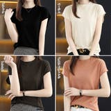 韓国 フレンチスリーブ ニットTシャツ | SUNSHINE CLOSET | 詳細画像2 