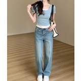 フェイクレイヤードtシャツレディース 前ボタンリブtシャツ 大人可愛い | SUNSHINE CLOSET | 詳細画像12