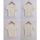 フェイクレイヤードtシャツレディース 前ボタンリブtシャツ 大人可愛い | SUNSHINE CLOSET | 詳細画像24