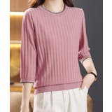 レディース 七分袖シンプル お洒落リブニットきれいめ | SUNSHINE CLOSET | 詳細画像8