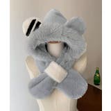 くまみみ帽子 マフラー付きファー帽子暖か | SUNSHINE CLOSET | 詳細画像7