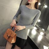 リブ ニットトップス ボートネック 長袖 | SUNSHINE CLOSET | 詳細画像13