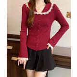 レーストリム Vネックリブニットトップス | SUNSHINE CLOSET | 詳細画像13 