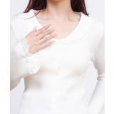 レーストリム Vネックリブニットトップス | SUNSHINE CLOSET | 詳細画像14 