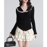 レーストリム Vネックリブニットトップス | SUNSHINE CLOSET | 詳細画像3 