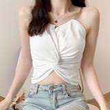 ホワイト | ニットキャミソール オフショルダー 夏 | SUNSHINE CLOSET